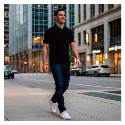 Polera 100% Algodón Manga Corta Con Cuello Vulpes Hombre