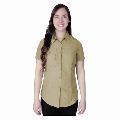Blusa Trekking Ripstop Manga Corta UPF50 Fénec Mujer