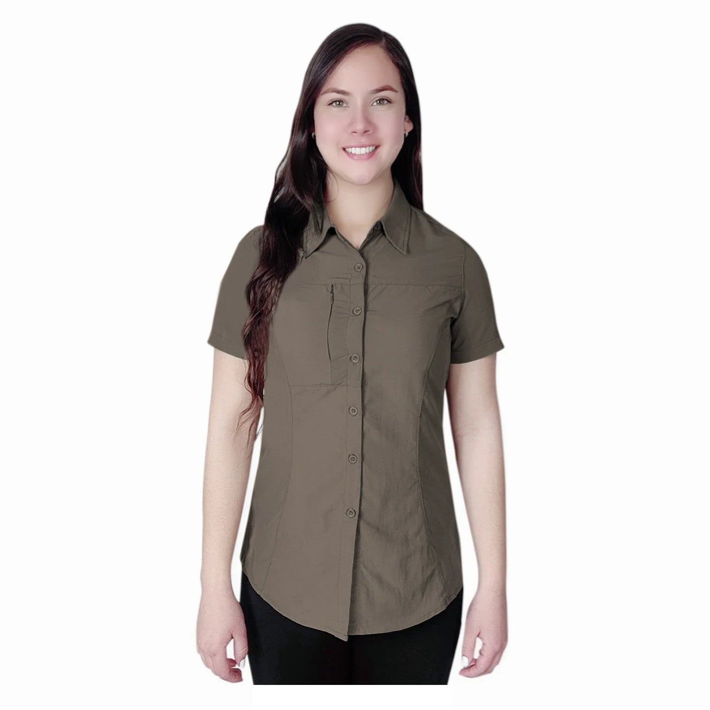 Blusa Trekking Ripstop Manga Corta UPF50 Fénec Mujer