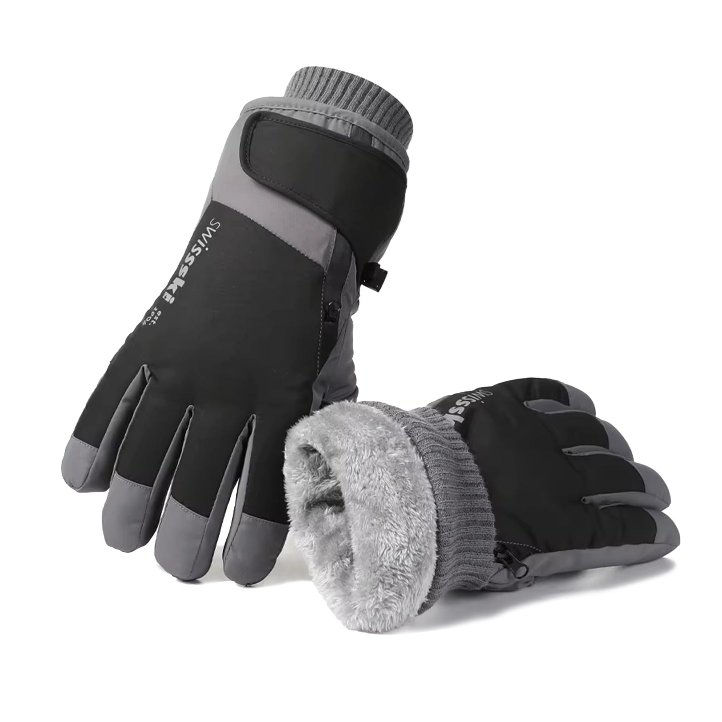 Guantes Térmicos Gruesos Esquí Impermeables con Forro Polar Peluche Unisex