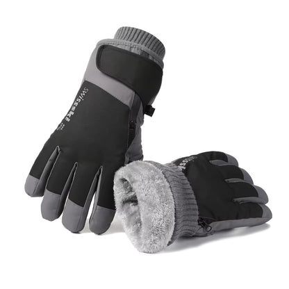Guantes Térmicos Gruesos Esquí Impermeables con Forro Polar Peluche Unisex