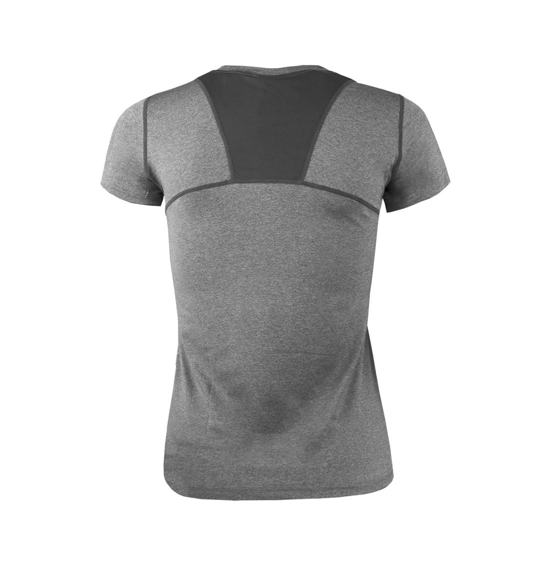 Polera Dry Fit Manga Corta Panel Malla Espalda Cape Mujer