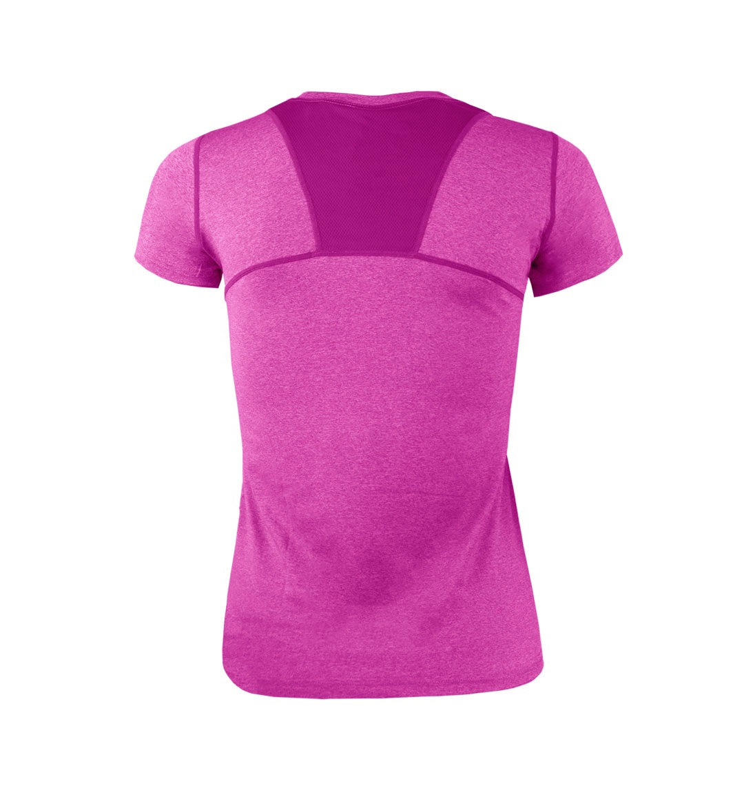 Polera Dry Fit Manga Corta Panel Malla Espalda Cape Mujer