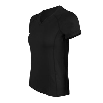 Polera Dry Fit Manga Corta Cuello V Cape Mujer